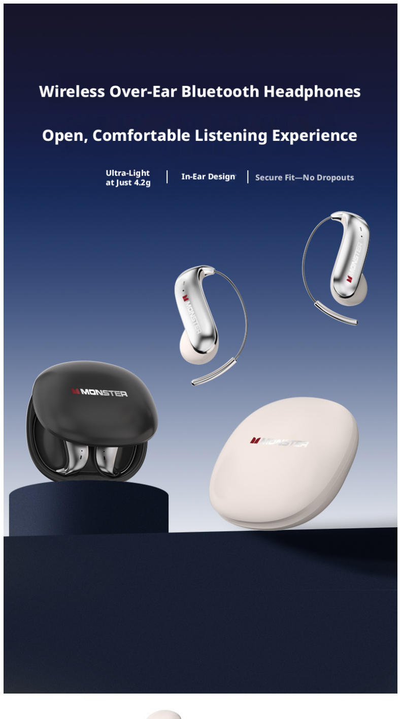 MONSTER C01 Open Ear Hook Wire - Type C Wired Earphones With Mic ulasan dan harga