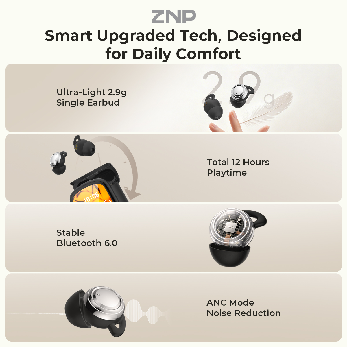 ZNP P04 Sleeping Aid Earbuds A - Headphones ulasan dan harga