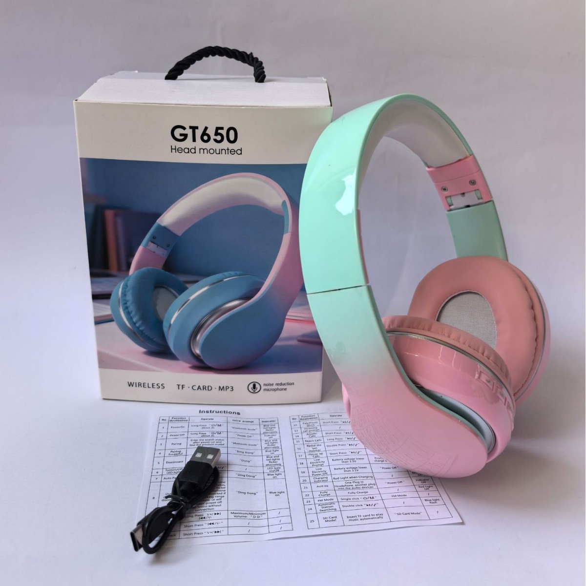 GT650 Cute Cat Ears Bluetooth5 - Cat Ear Bluetooth Headset Led ulasan dan harga