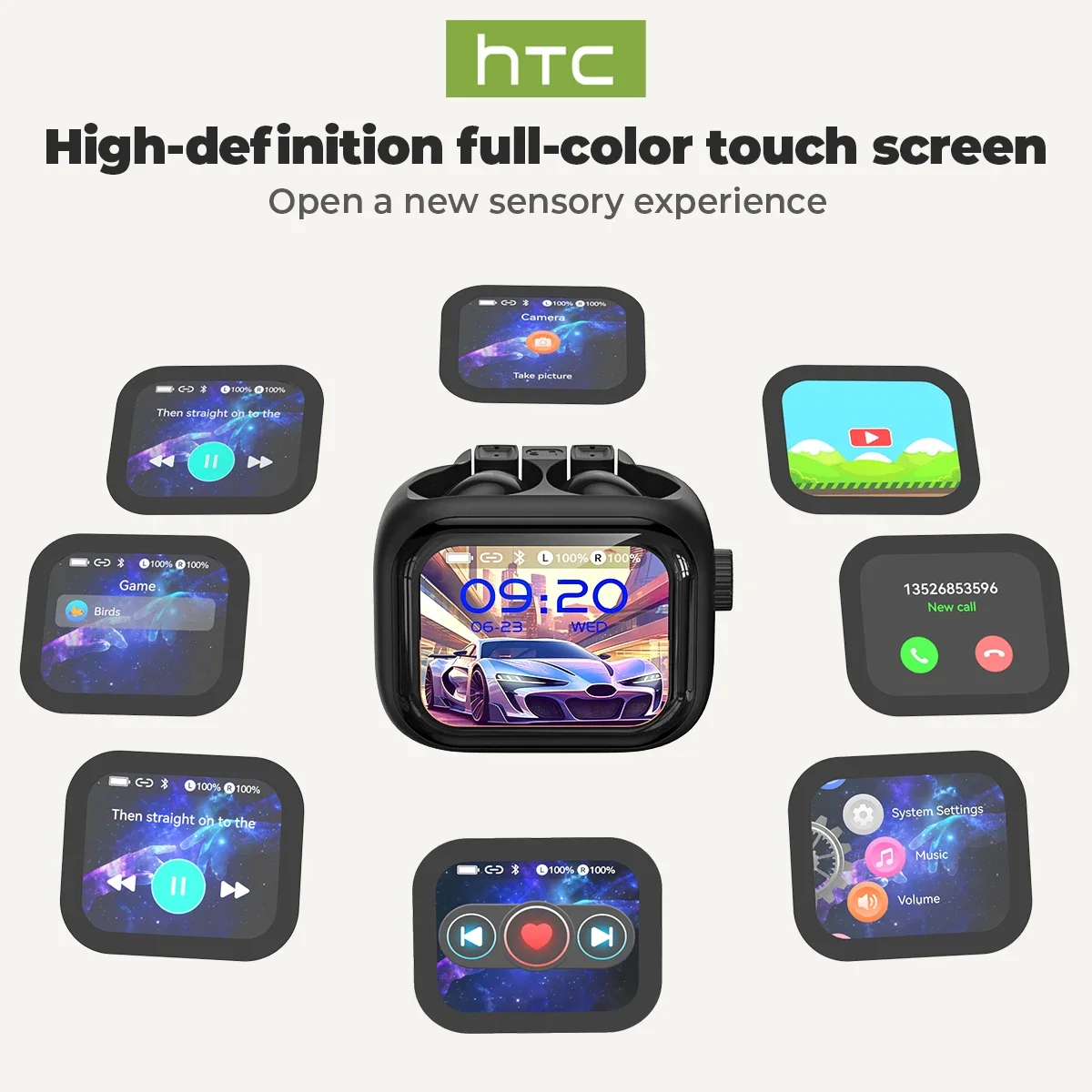 [Ultra HD Screen] HTC NE40 Ear - Tws Earbuds Bluetooth 5.3 ulasan dan harga