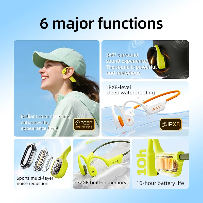 POLVCDG X9 Bone Conduction Ear - Type C Wired Earphones With Mic ulasan dan harga