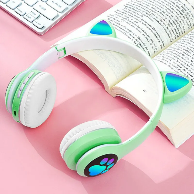 Cat Ear Wireless Headphones Bl - Cat Ear Bluetooth Headset Led ulasan dan harga