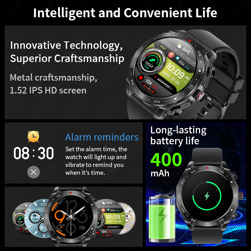 LIGE TWS 2‑in‑1 Smart Watch wi - Sleep Mask Headphones Bluetooth ulasan dan harga